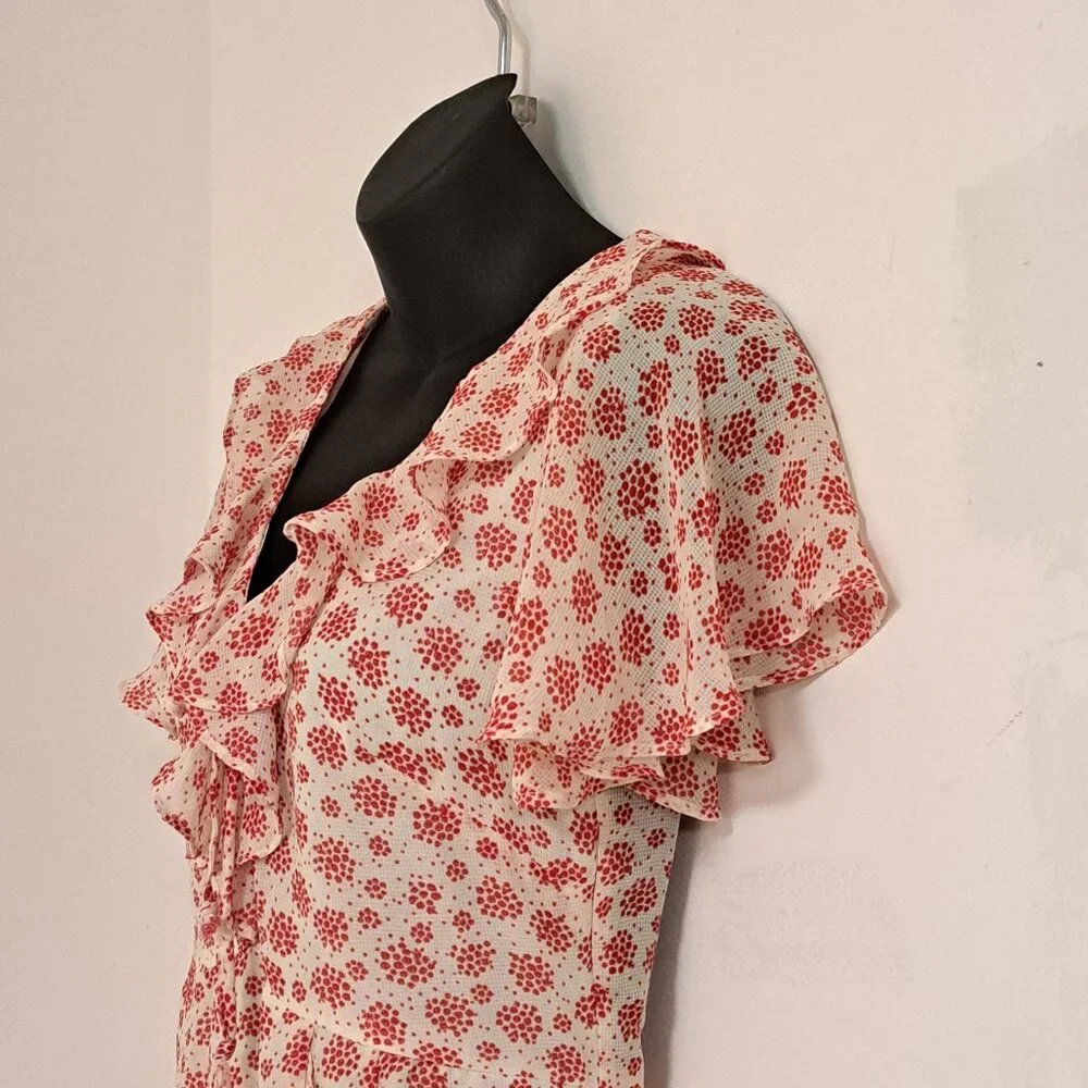 Princess Polly Women's White and Red Ruffled Mini Dress Misses Size 0 - Picture 7 of 11